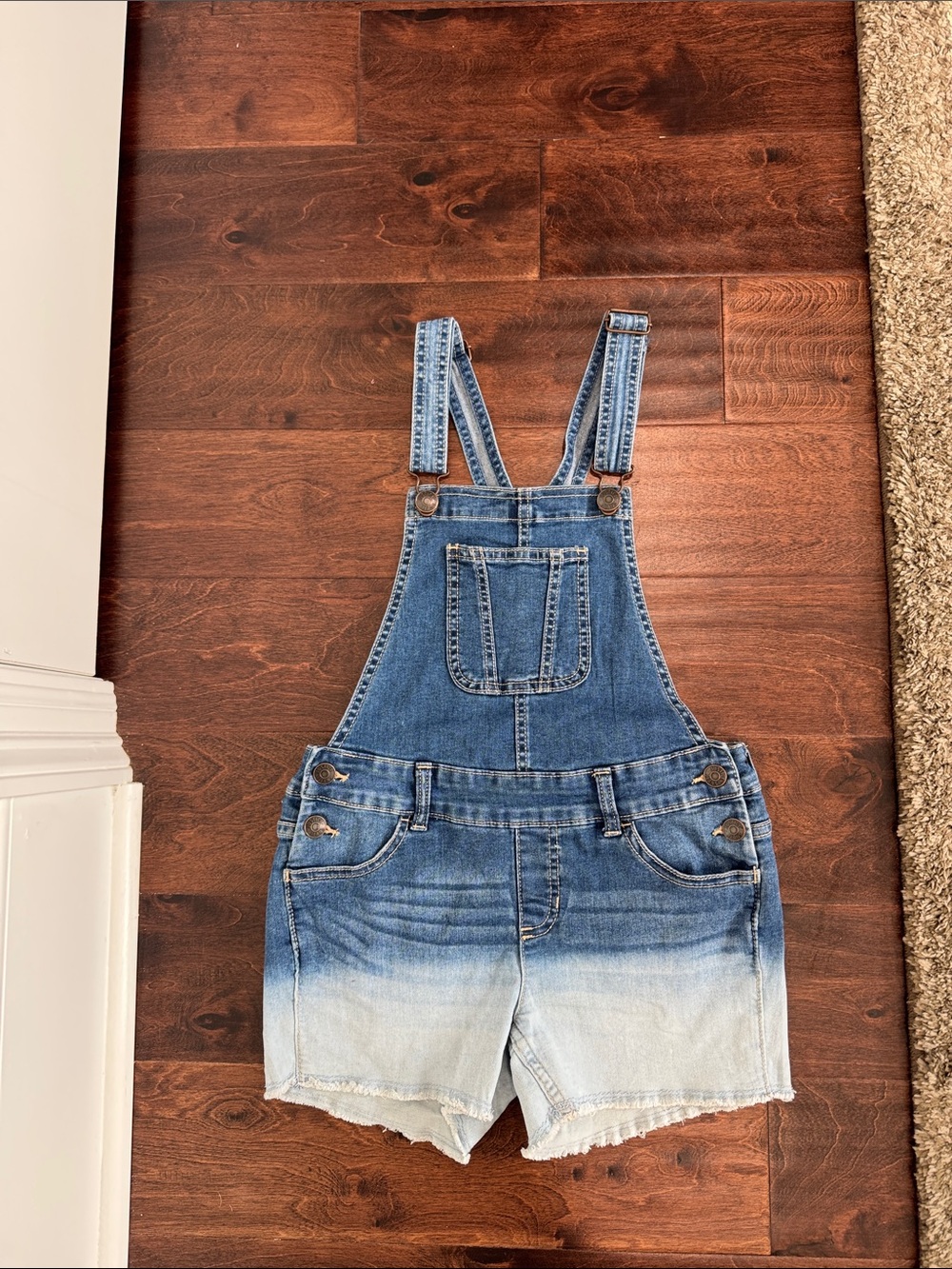 Justice Girls Denim Shorts Overalls Shortalls Summer Outfit, Girl’s size 12